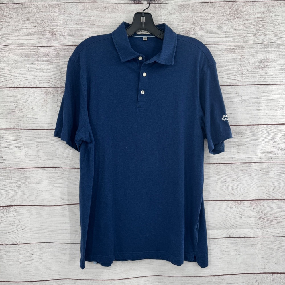 Peter Millar Crown‎ Soft Polo Shirt Medium Pima Cotton Silk Blend Short Sleeve
